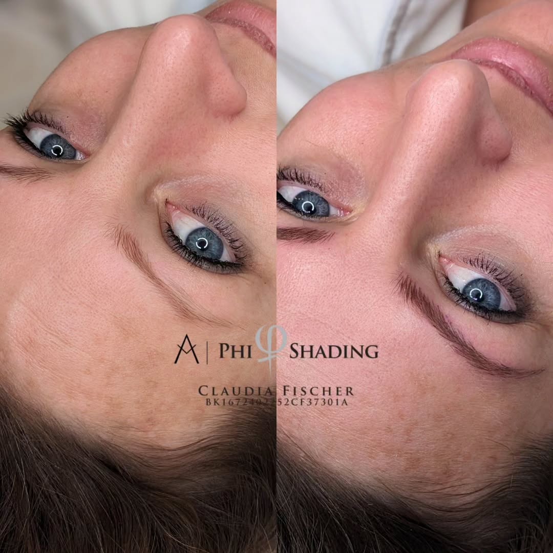 Nahaufnahme von Augenbrauen-Shading und betonten Augen